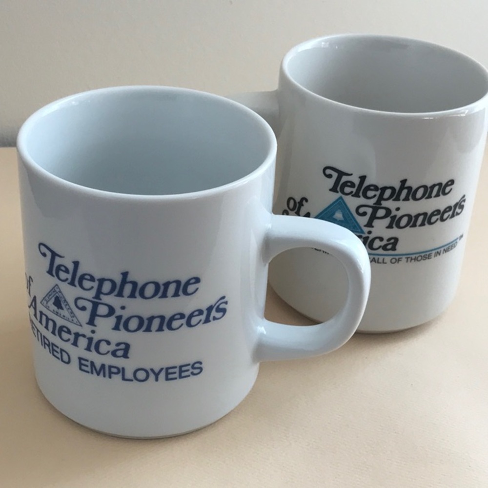 Mugs Telephone Pioneers of America NWOT 2 Coffee or Tea Mugs